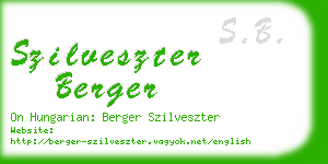 szilveszter berger business card